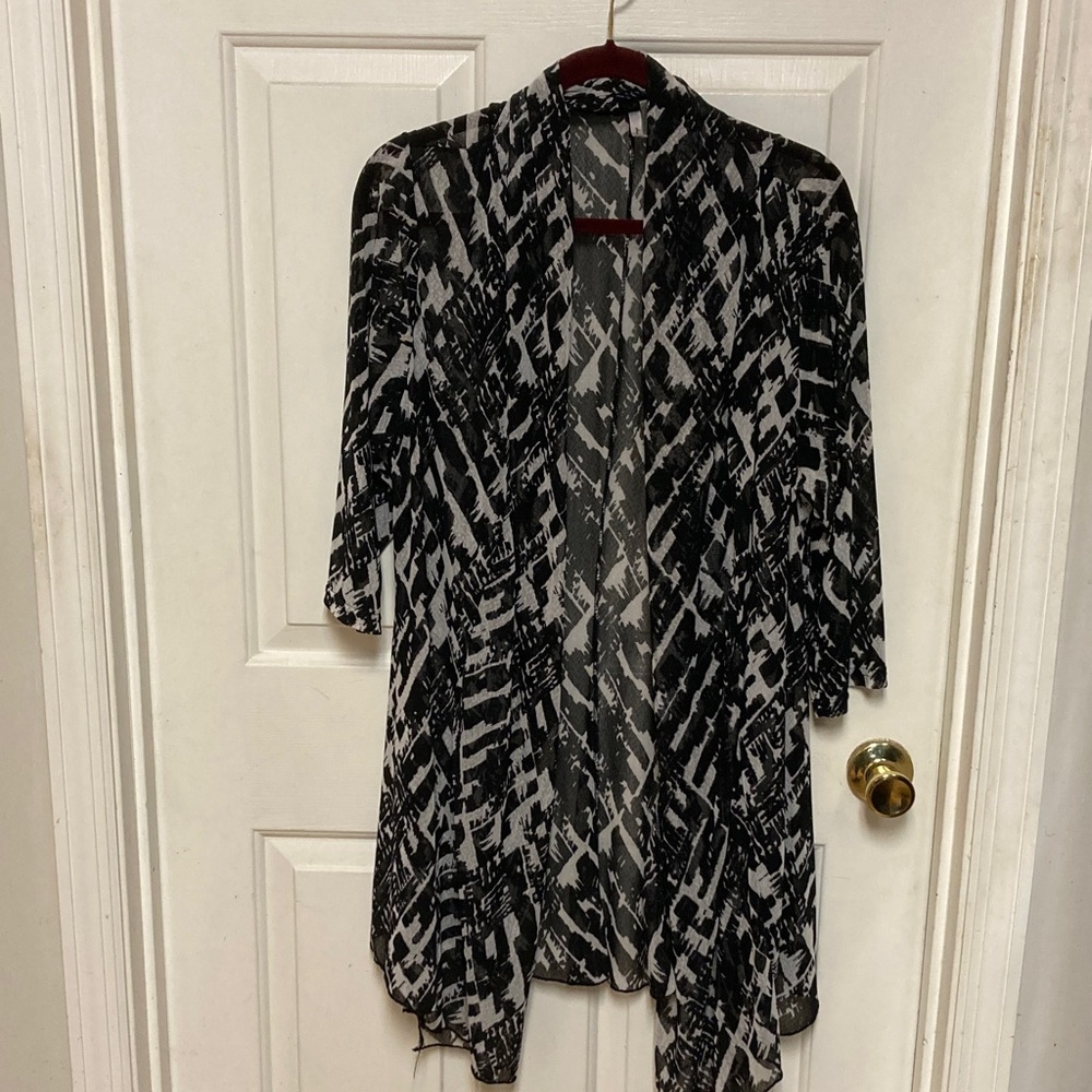 Mirror image Monochrome Abstract sheer cover up